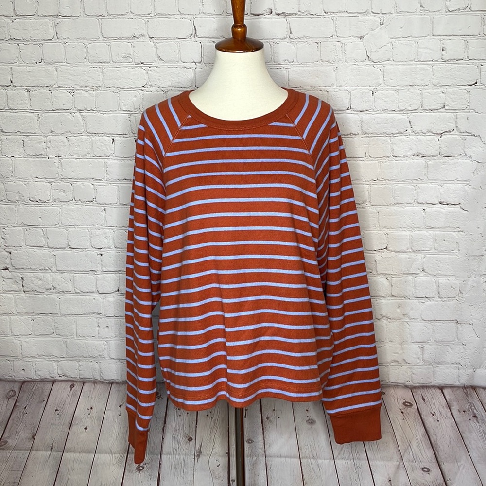 Madewell luxe raglan striped sweater NEW size XXL